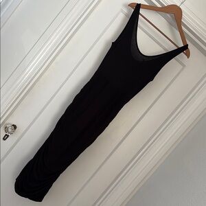 Nordstrom Leith Brand Black Ruched Sleeveless Stretchy Dress Size Small